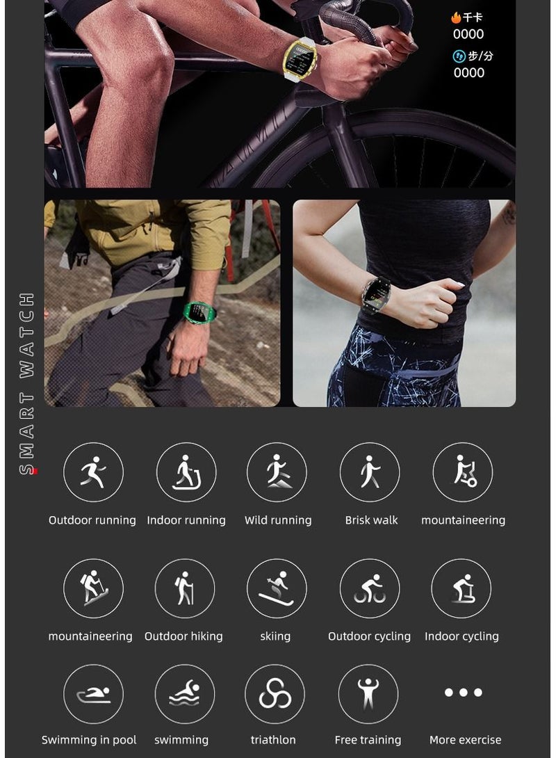 Vierex 2023 Smart Watch Men IP68 Waterproof Blood Pressure Oxygen NFC AI Voice Bluetooth Call Swimming Sports Crystal Clear Case Health Monitoring - Image 4