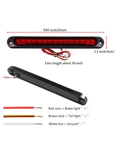KASTWAVE 15 LED Trailer Brake Tail Light, LED Bar Stop Turn Tail Lights Waterproof Assembly Brake Strip Red Light for Marine Boats Golf Cart Offroad Truck RV UTV ATV  - Image 4