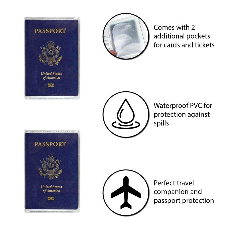 Millennial Essentials unisex-adult Waterproof Clear Passport Cover Plastic Passport Protector Vinyl ID Card Protector Case Holder Travel Pack of 6, - Image 2