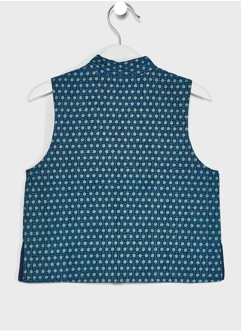 Fabindia Infant Printed Nehru Jacket
