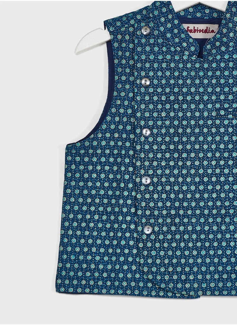 Fabindia Infant Printed Nehru Jacket