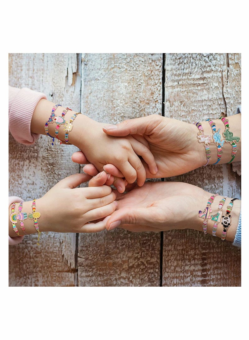 SYOSI Multicolor Woven Bracelet Set for Women 12 Pieces Stackable Surfer Bracelets Adjustable Summer Beach Fashion Jewelry Unicorn Animal Pineapple Friendship Girls - Image 2
