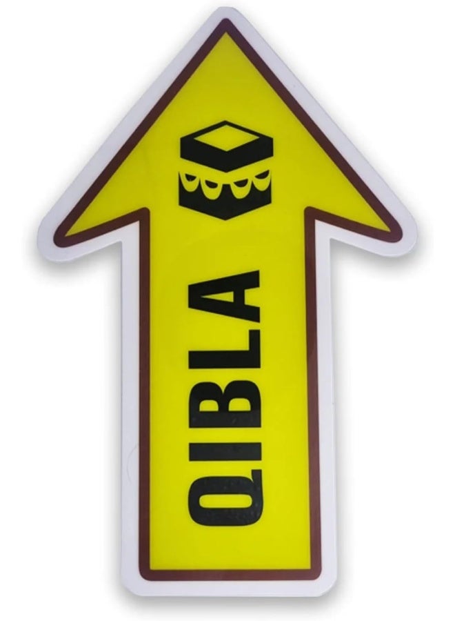HASANAT ESSENTIALS Essentials QIBLA-ARW | Qibla Direction Arrow Sticker â€“ 13 x 20 cm, Yellow, 1 Pc - Image 1
