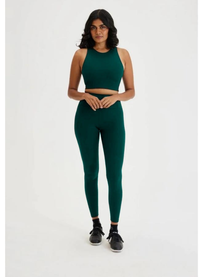 بنطال ضيق مرن عالي الخصر بدون خياطة مع بلوزات مبطنة بدون أكمام T-19 - Image 3