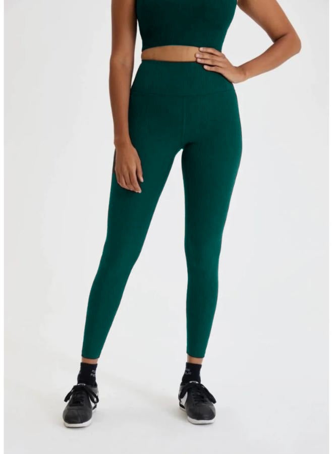 بنطال ضيق مرن عالي الخصر بدون خياطة مع بلوزات مبطنة بدون أكمام T-19 - Image 2