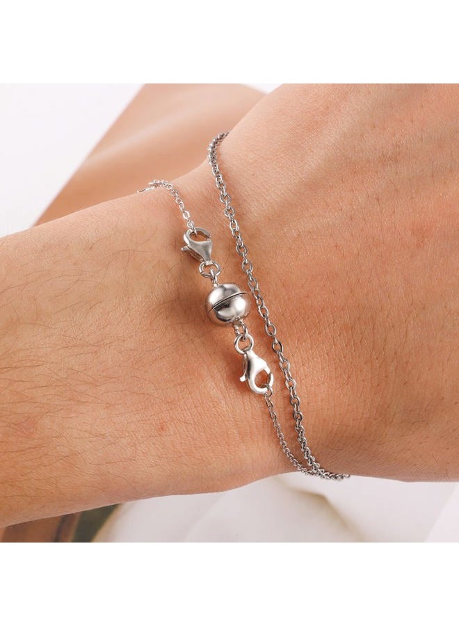 ALEXCRAFT 925 Sterling Silver Double Lobster Clasp Magnetic Jewelry Clasps Magnetic Necklace Clasps and Closures Sterling Silver Double Bracelet Necklace Clasp - Image 4