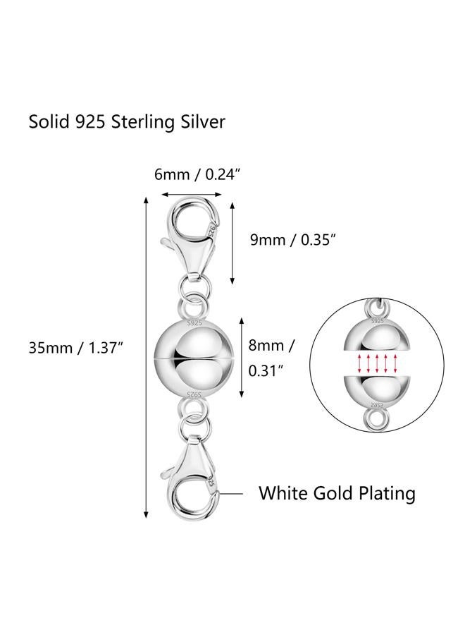 ALEXCRAFT 925 Sterling Silver Double Lobster Clasp Magnetic Jewelry Clasps Magnetic Necklace Clasps and Closures Sterling Silver Double Bracelet Necklace Clasp - Image 5