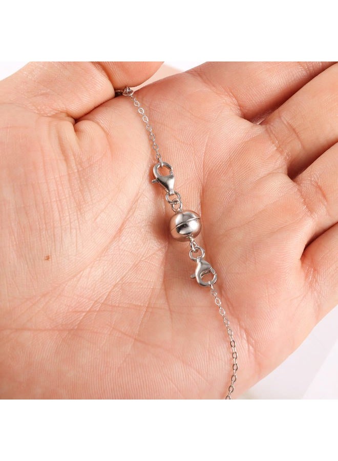 ALEXCRAFT 925 Sterling Silver Double Lobster Clasp Magnetic Jewelry Clasps Magnetic Necklace Clasps and Closures Sterling Silver Double Bracelet Necklace Clasp - Image 3