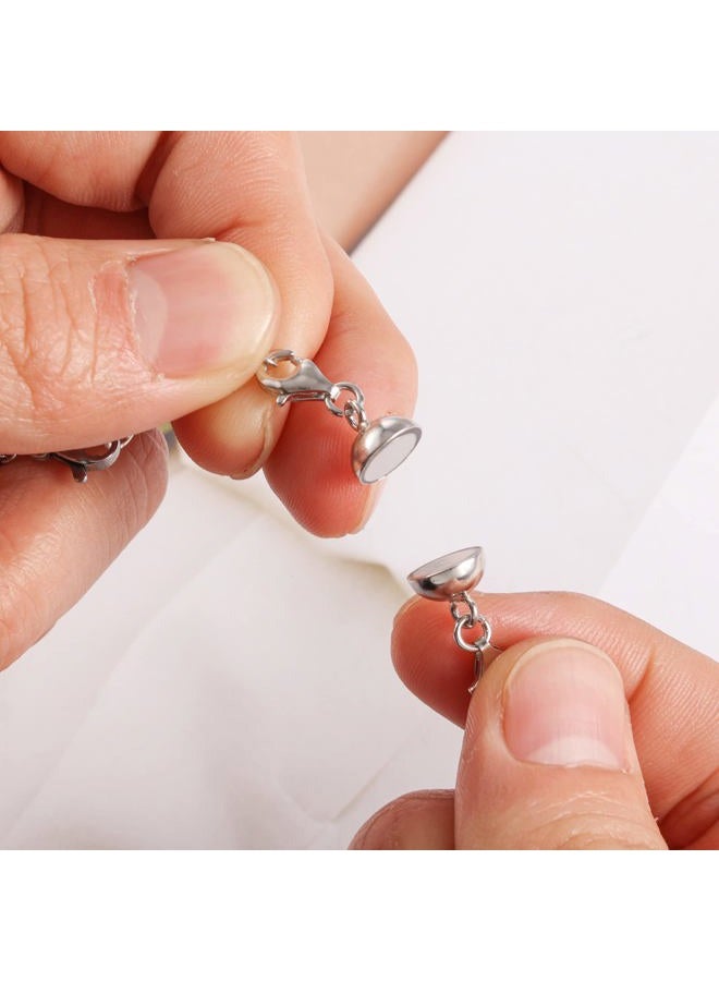 ALEXCRAFT 925 Sterling Silver Double Lobster Clasp Magnetic Jewelry Clasps Magnetic Necklace Clasps and Closures Sterling Silver Double Bracelet Necklace Clasp - Image 2