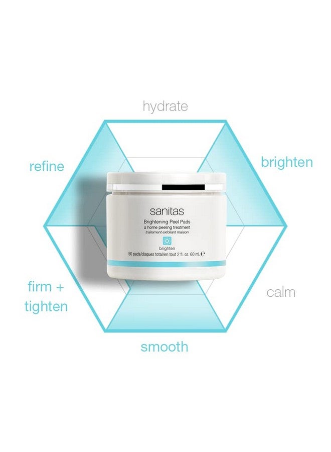 Sanitas Skincare Brightening Peel Pads Home Peeling Treatment Lactic Acid Glycolic Acid Salicylic Acid Exfoliating Peel Pads 50 Pads / 2 Ounces - Image 4