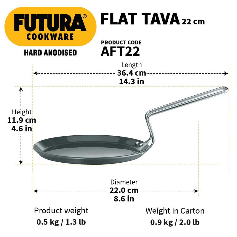 Hawkins Hawkins Futura Hard Anodised Flat Tava 22 cm 406 mm Black  - Image 3