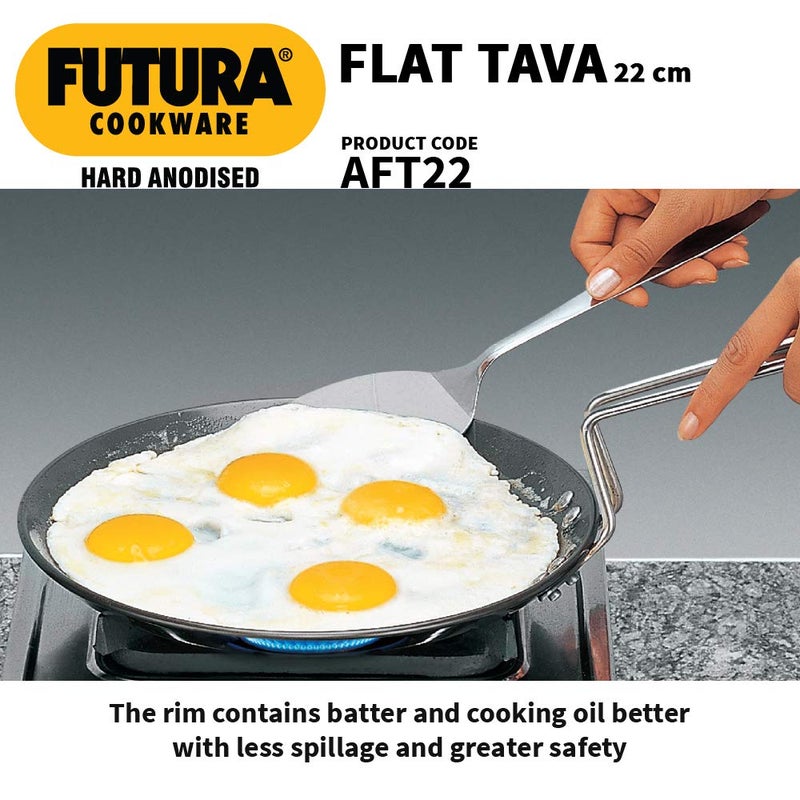 Hawkins Hawkins Futura Hard Anodised Flat Tava 22 cm 406 mm Black  - Image 4
