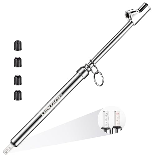 LUMITECO Dual Head Tire Pressure Gauge Heavy Duty Extension Air Tire Gauge for Tire Pressure Range 10150PSI 110BAR Straight Foot Dual Head Chuck Auto Service Gage for CarSemi TruckRVMotorcycle - Image 1
