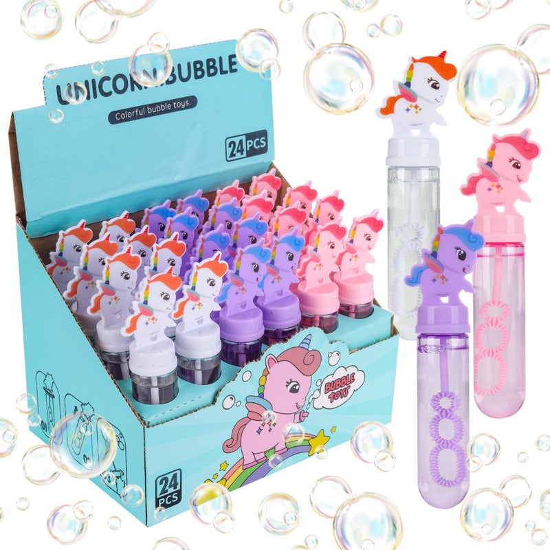 JOYYPOP 24 Pack Mini Bubble Wands for Kids Unicorn Party Favors Bubble Wands Summer Gifts for Boys Girls Unicorn Theme Birthday Party - Image 3