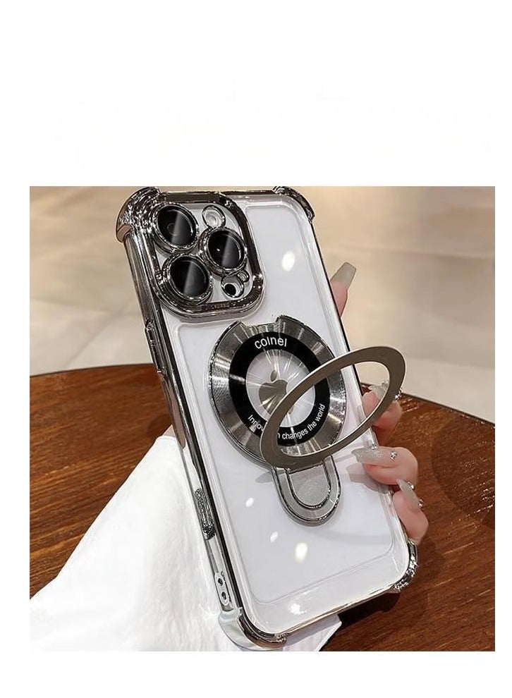 iPhone 16 Pro Max Case Cover with Magnetic Ring Stand Compatible with MagSafe Four Corners Shockproof Anti-Scratch Slim Kickstand Case for iPhone 16 Pro Max - Image 1