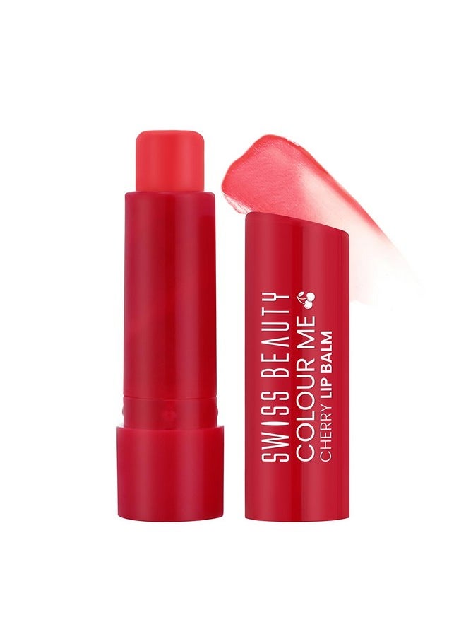 Swiss Beauty - Colour Me Tinted Lip Balm With 12 Hours Of Hydration For Dry & Chapped Lips With Spf 15 Shea Butter And Vitamin E Long Lasting Glossy Finish Lip Balm Shade Cherry Pop 4.5G - Image 1