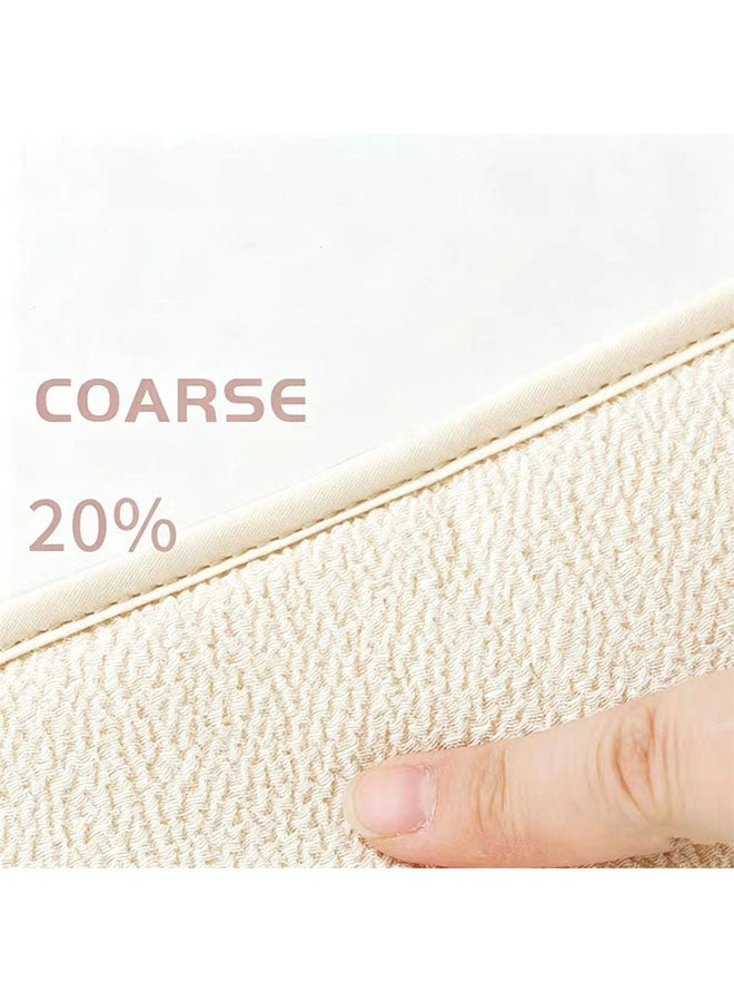 3Pcs Exfoliating Natural Loofah Sponge Back Scrubber for Shower, luffa Exfoliating Bath Strap& Sponge Pads & Exfoliating Glove, Bath Shower Scrubber for Men and Women(Beige) - Image 3
