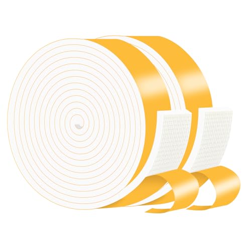 MIKONIYA Weather StrippingDoor Seal Strip for Door FrameFoam Weather StrippingLightproof Soundproof FoamDoor Seal Strip for Door FrameWindow FrameWhite34 in x 14 in x 13Ft - Image 1