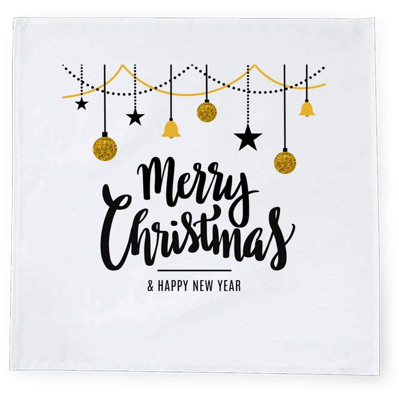 Khakee 6 Pcs Christmas Theme Tafta Silk Table Napkins 10x 10 for Xmas Decoration Christmas OrnamentsChristmas Gift npxmas272P - Image 2