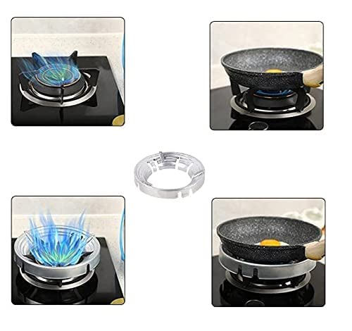 JYNXE Gas Stove Stand Round Burner Stand Glass top Gas Saver Jail Home Stove Fire Windproof Energy Saving StandPan Support Appliance Knob Gas Saver 2 Piece - Image 4