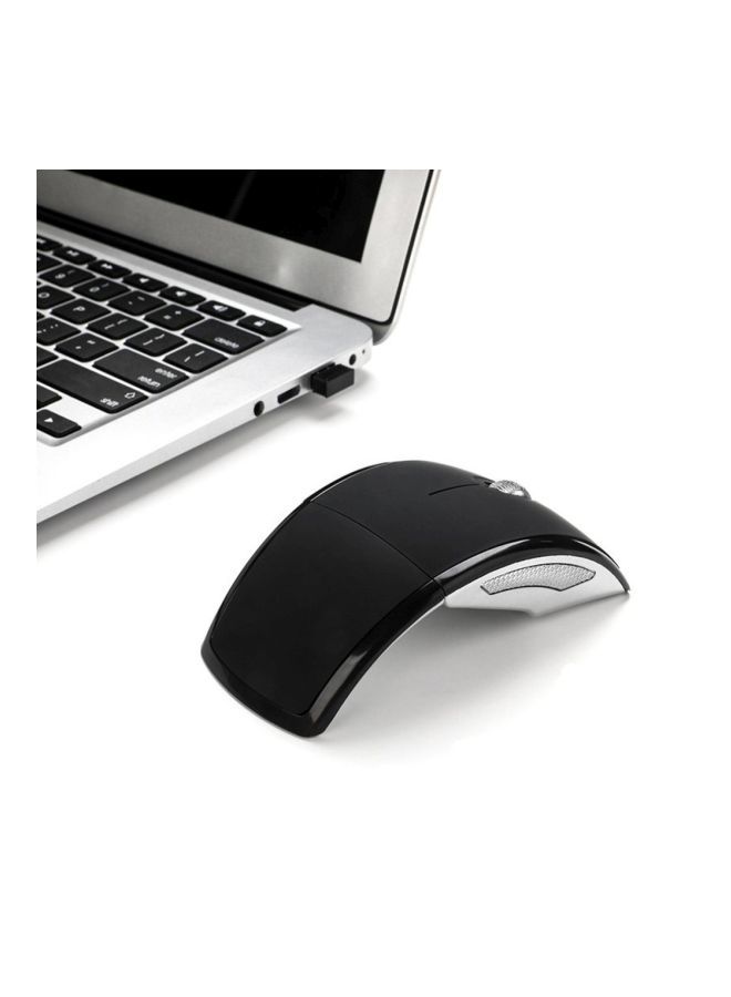 ماوس ضوئي بتردد 2.4 جيجاهرتز لاسلكي وقابل للطي بمنفذ USB وتصميم مريح مع مستقبل أسود - Image 4