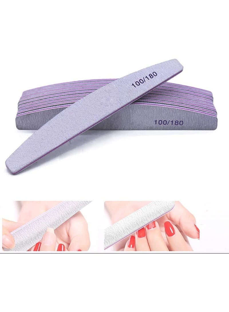 ORiTi Nail File 10 PCS Professional Nail Files Double Sided Emery Board Nail Styling Tools Pet Grooming Tools for Home and Salon Use - Image 1