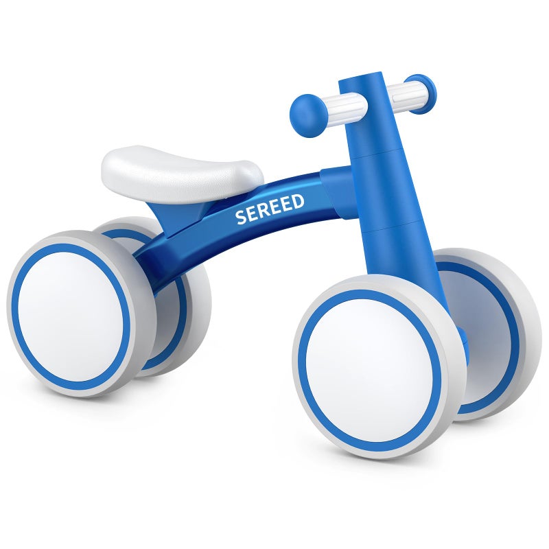 SEREED Baby Balance Bike for 1 Year Old Boys Girls 1224 Month 4 Wheels Toddler First Bike First Birthday Gifts Blue New - Image 2