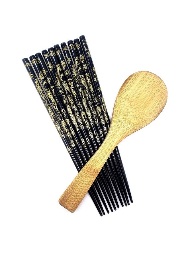 Happy Sales Happy Sales CH-80, Bamboo Chopsticks Gift Set Rice Paddle Included, Dragon  - Image 3