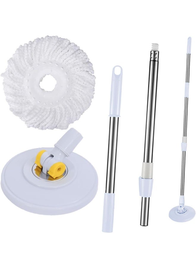 Zalcoon Spin Mop Replacement Stainless Steel Handle, Base and Refill for 360Â° Mop - Image 1
