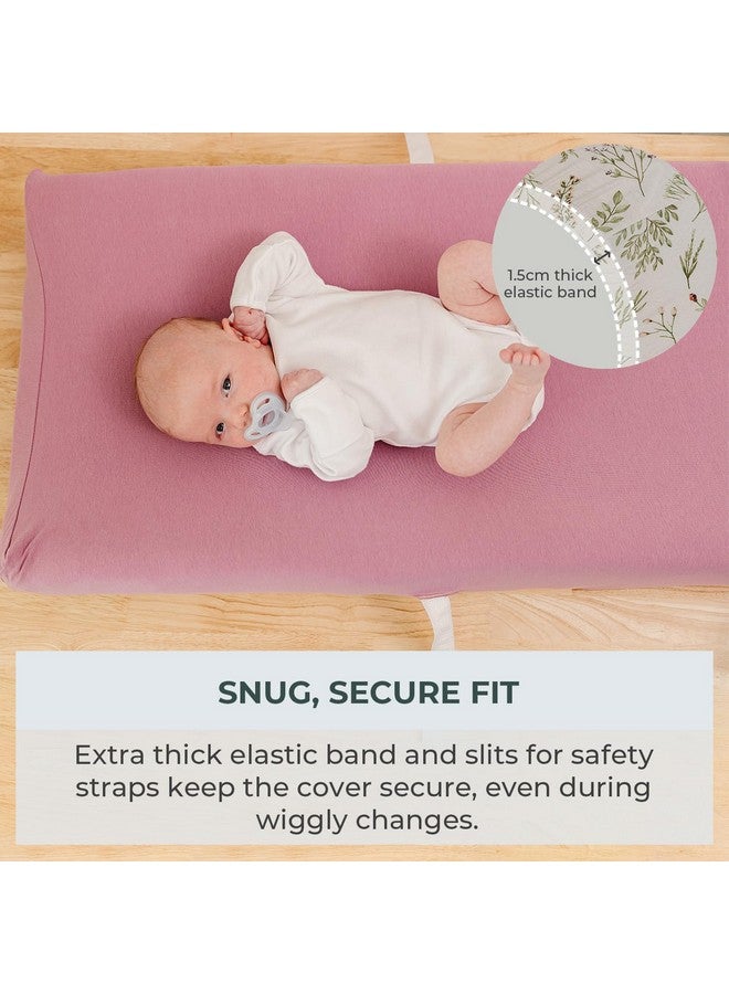 Pobibaby - 2 Pack Premium Changing Pad Covers for Girls, Ultra-Soft Breathable Cotton Diaper Changing Table Covers - Floral Nursery Changing Pad Sheets for Baby Girl (Blossom) - Image 4