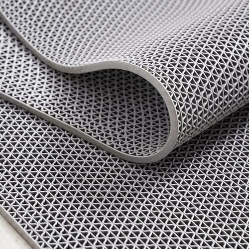 TIB Anti Skid & Multipurpose PVC Rubber Mat for Floor, Swimming Pool Mat, Shower Mat, Carpet, Rainmat, Bathroom Mat, Waterproof Entrance Doormat, 2X8 Feet Grey - Image 1