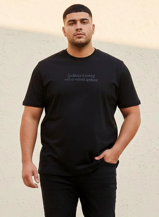 Maxim Men Regular Fit Crew Neck Short Sleeves Slogan Print T-shirt