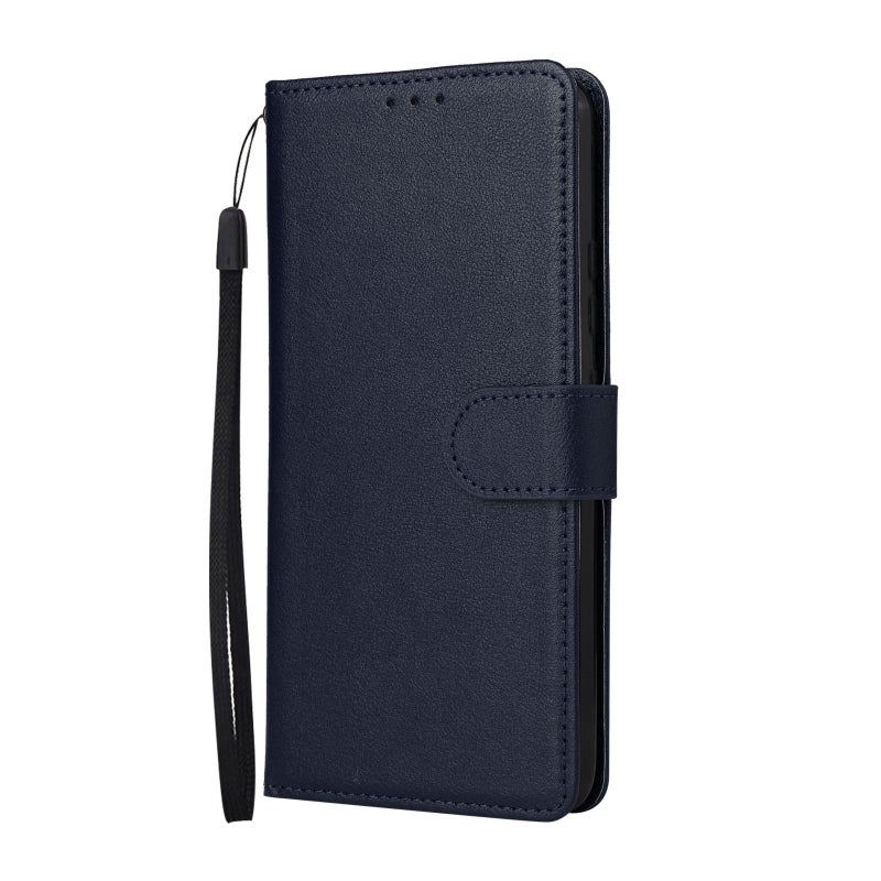 HuHa Case Cover For Realme C21Y / C25Y Multifunctional Horizontal Flip Leather Case with Three Card Slot(Navy Blue) - Image 2