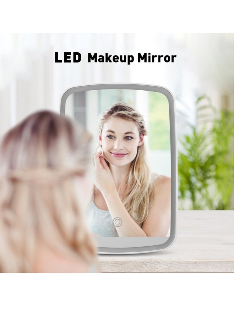 Vanity Mirror with Lights, Travel Lighted Makeup Mirror, Portable Lighted Makeup Beauty Mirror, 3 Color Lighting, Dimmable Touch Screen, Tabletop LED Folding Adjustable Cosmetic Mirror - Image 2