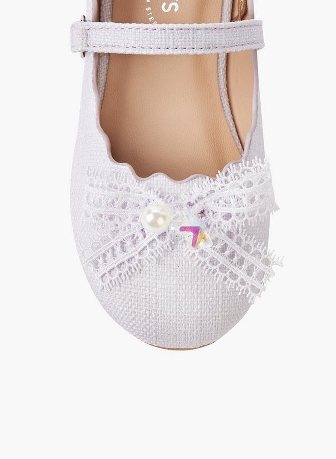 JUNIORS Girls Hook & Loop Ballerina Shoes - Image 5