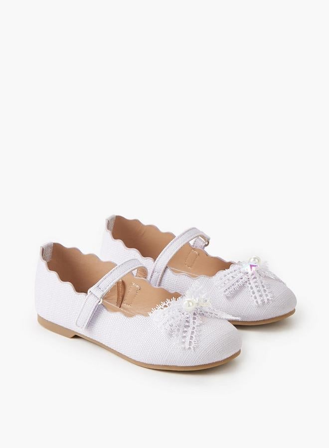 JUNIORS Girls Hook & Loop Ballerina Shoes - Image 2