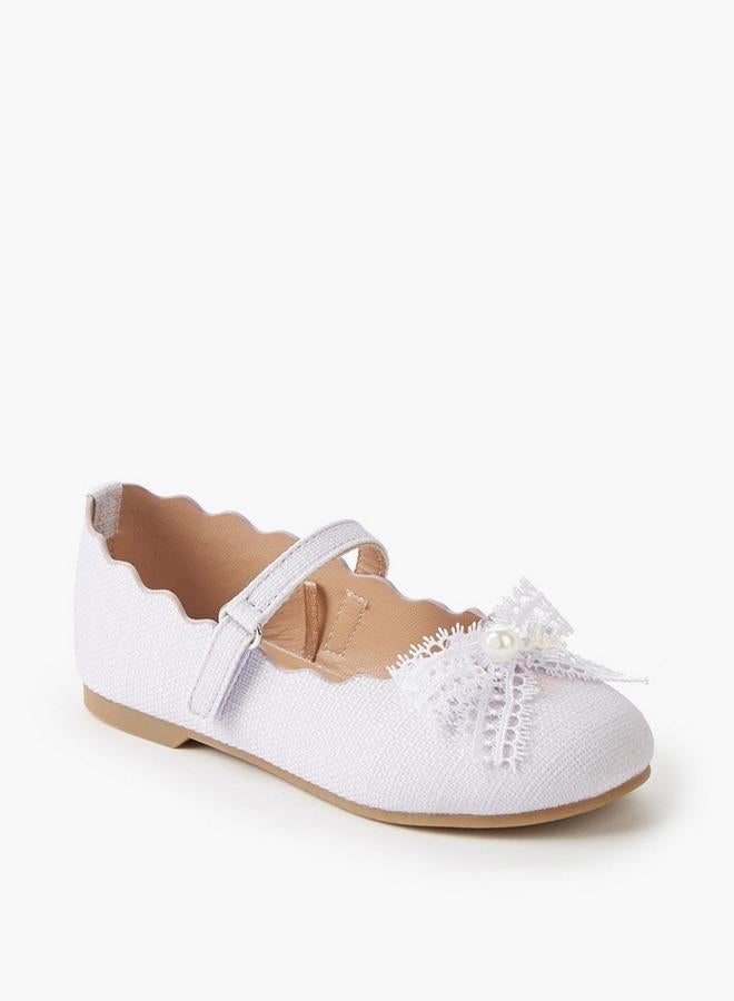 JUNIORS Girls Hook & Loop Ballerina Shoes - Image 3