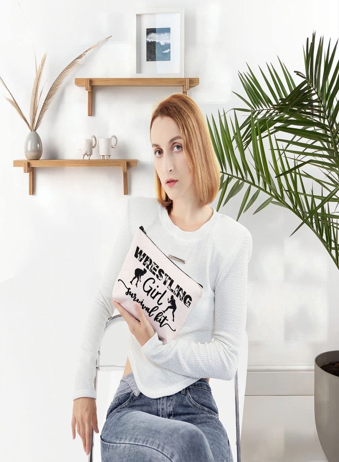 LEVLO Wrestling Girl Cosmetic Makeup Bag, Wrestler Gift Survival Kit, Zipper Pouch - Image 4