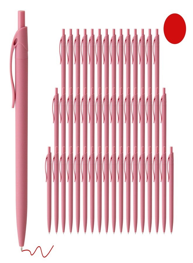 deegtran Pens Bulk, 50 Pack No Bleed Click Pens, Wholesale Retractable Ballpoint Pens, Pen Medium Point, Smooth Ink Pens, 1.0MM Red Ink - Image 1