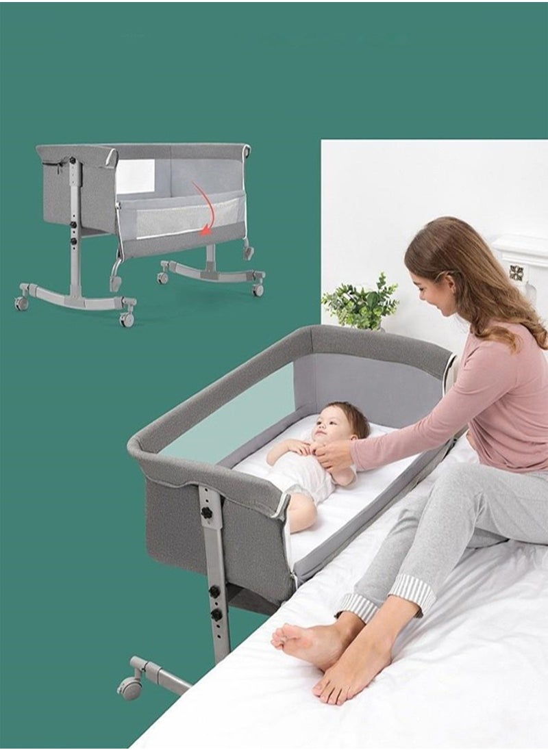 Generic - 4In1 Multifunction Adjustable Height Newborn Baby Bedside Sleeper With Wheels And Mosquito Nets, Large Storage Bag Bassinet - Image 1