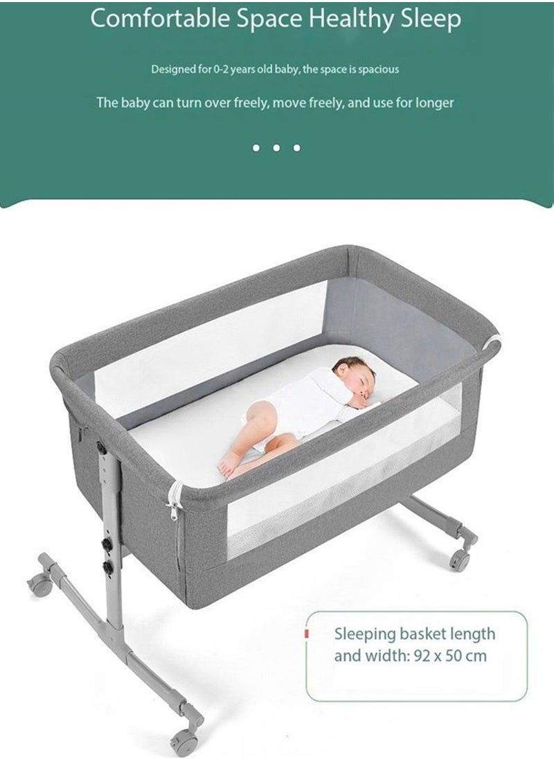 Generic - 4In1 Multifunction Adjustable Height Newborn Baby Bedside Sleeper With Wheels And Mosquito Nets, Large Storage Bag Bassinet - Image 1