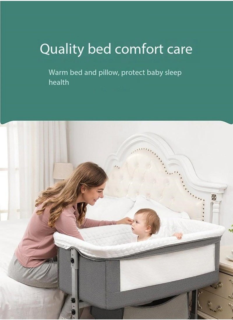 Generic - 4In1 Multifunction Adjustable Height Newborn Baby Bedside Sleeper With Wheels And Mosquito Nets, Large Storage Bag Bassinet - Image 1