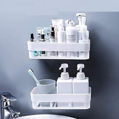 PICKVILL Strong Adhesive Sticker Multipurpose Kitchen Bathroom Shelf Wall Holder Storage Rack Organizer Bathroom Shelves (2) - Image 4