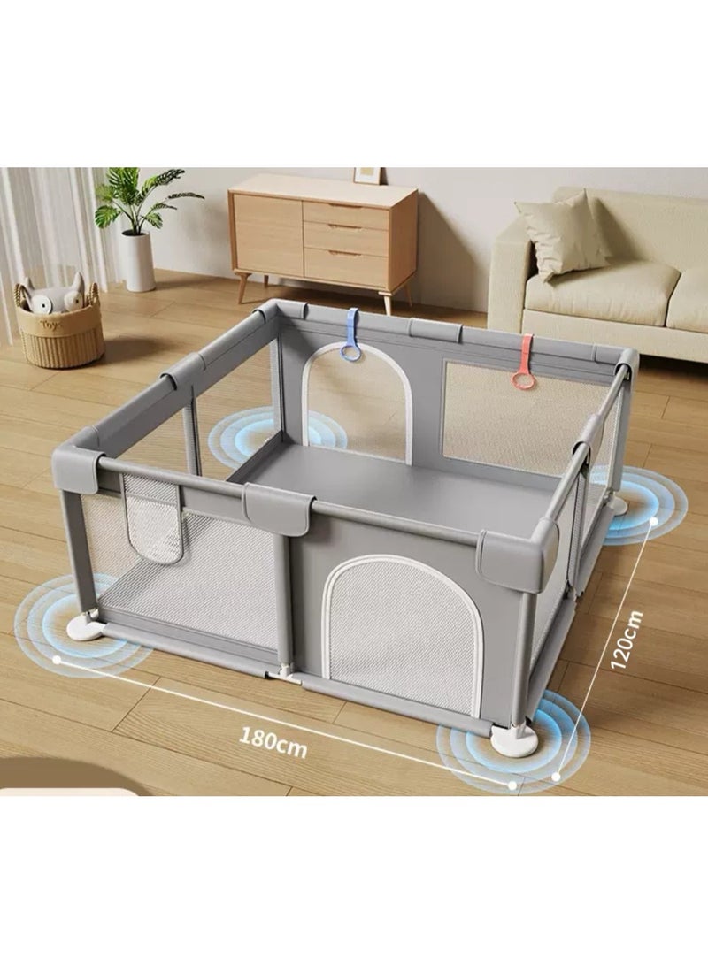 Playpen,  180cm*120cm Playpen for Toddlers, with Door and Suction Cup, Baby Safe Activity Center, Large Playpen, Baby Bumper Foam Playpen with Breathable Mesh, Limited time special prices,Yellow Friday Sale。 - Image 1