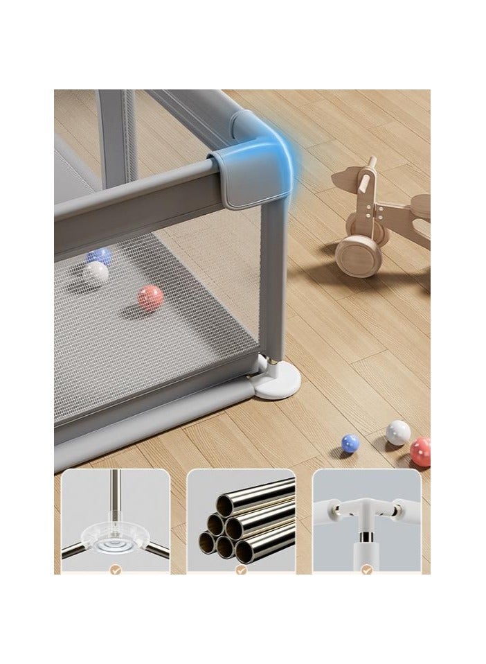 Playpen,  180cm*120cm Playpen for Toddlers, with Door and Suction Cup, Baby Safe Activity Center, Large Playpen, Baby Bumper Foam Playpen with Breathable Mesh, Limited time special prices,Yellow Friday Sale。 - Image 2