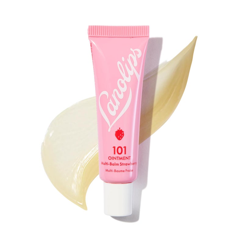 Lanolips 101 Ointment - Lanolin Lip Balm for Smooth, Hydrated & Healthy Lips - Multipurpose Lip Ointment with Lanolin Oil for Dry Lips, Cuticles & More - Strawberry (0.52 oz) - Image 1