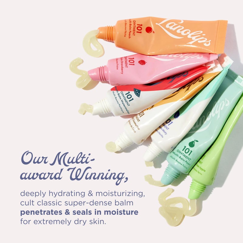 Lanolips 101 Ointment - Lanolin Lip Balm for Smooth, Hydrated & Healthy Lips - Multipurpose Lip Ointment with Lanolin Oil for Dry Lips, Cuticles & More - Strawberry (0.52 oz) - Image 2