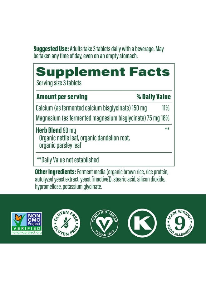 MegaFood Calcium Magnesium Supplement - with fermented Magnesium Glycinate - Supports Bone Health & Heart Health - Calcium & Magnesium Supplement for Men & Women - Non-GMO - 90 Tabs (30 Servings) - Image 2