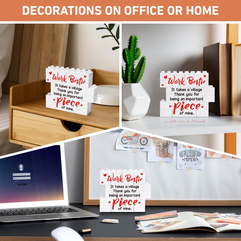 BdayPtion Work Bestie Plaque Birthday Gifts for Coworker  Cool Gifts for Coworkers Friend  Office Friendship Gifts  Best Friend at Work Gifts  Office Gifts for Colleagues  Work Bestie Partner Decoration Signs - Image 3