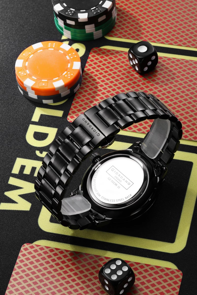 Giordano Casino Royale Analog Watch for Men– Unique Poker & Roulette Dial Design with Stainless Steel Strap – Stylish Luxury Watch - Image 5